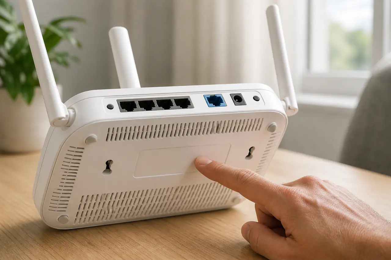 Ilustración conceptual para comprobar modelo, versión de hardware y región del router